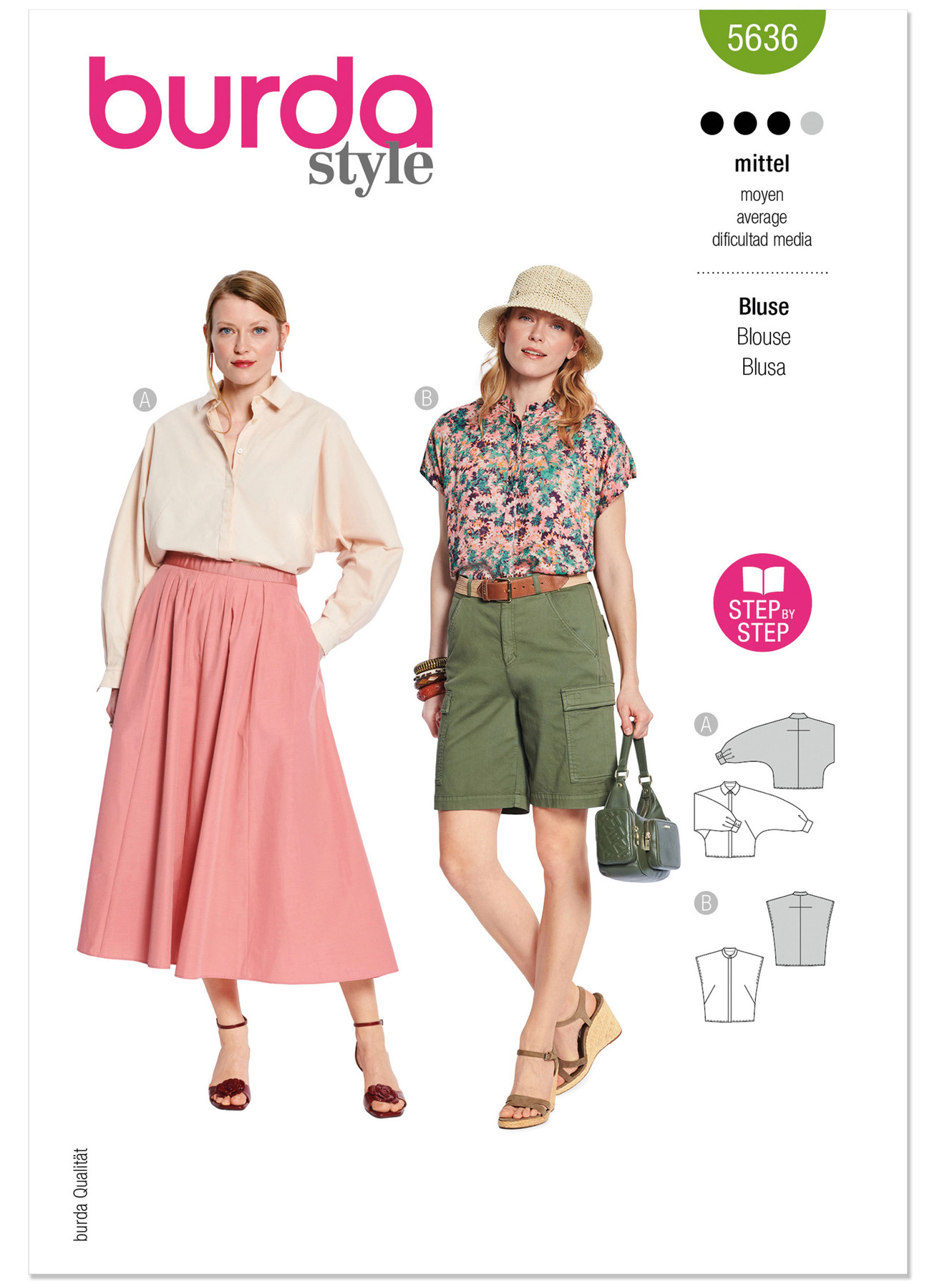 Burda Style Pattern 5636 Misses' Blouse 1 Burda Style Pattern 5636 Misses' Blouse