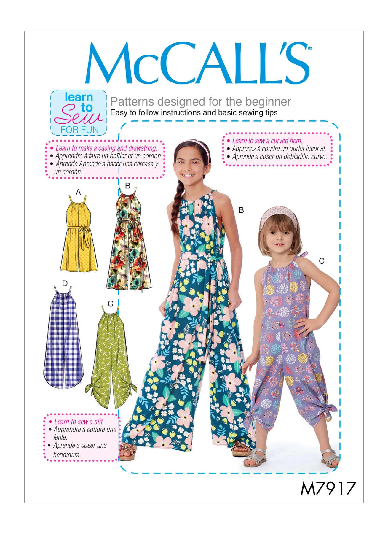 McCall's Sewing Pattern Children's and Girl's Romper, Jumpsuit and Belt (PDF) 1 McCall's Sewing Pattern Children's and Girl's Romper, Jumpsuit and Belt (PDF)