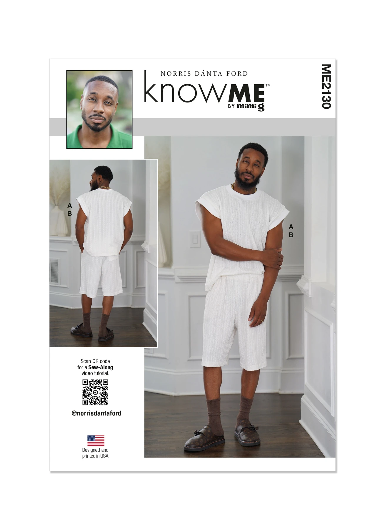 Know Me Sewing Pattern Men's Knit Top and Shorts by Norris Dánta Ford (PDF) 1 Know Me Sewing Pattern Men's Knit Top and Shorts by Norris Dánta Ford (PDF)