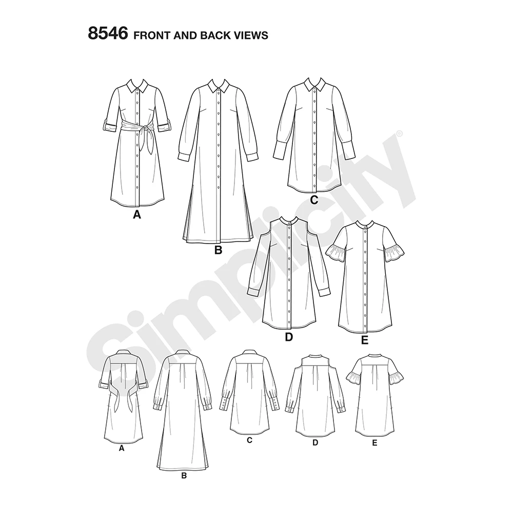 Simplicity Sewing Pattern Misses' & Miss Petite Shirt Dresses 5 Simplicity Sewing Pattern Misses' & Miss Petite Shirt Dresses