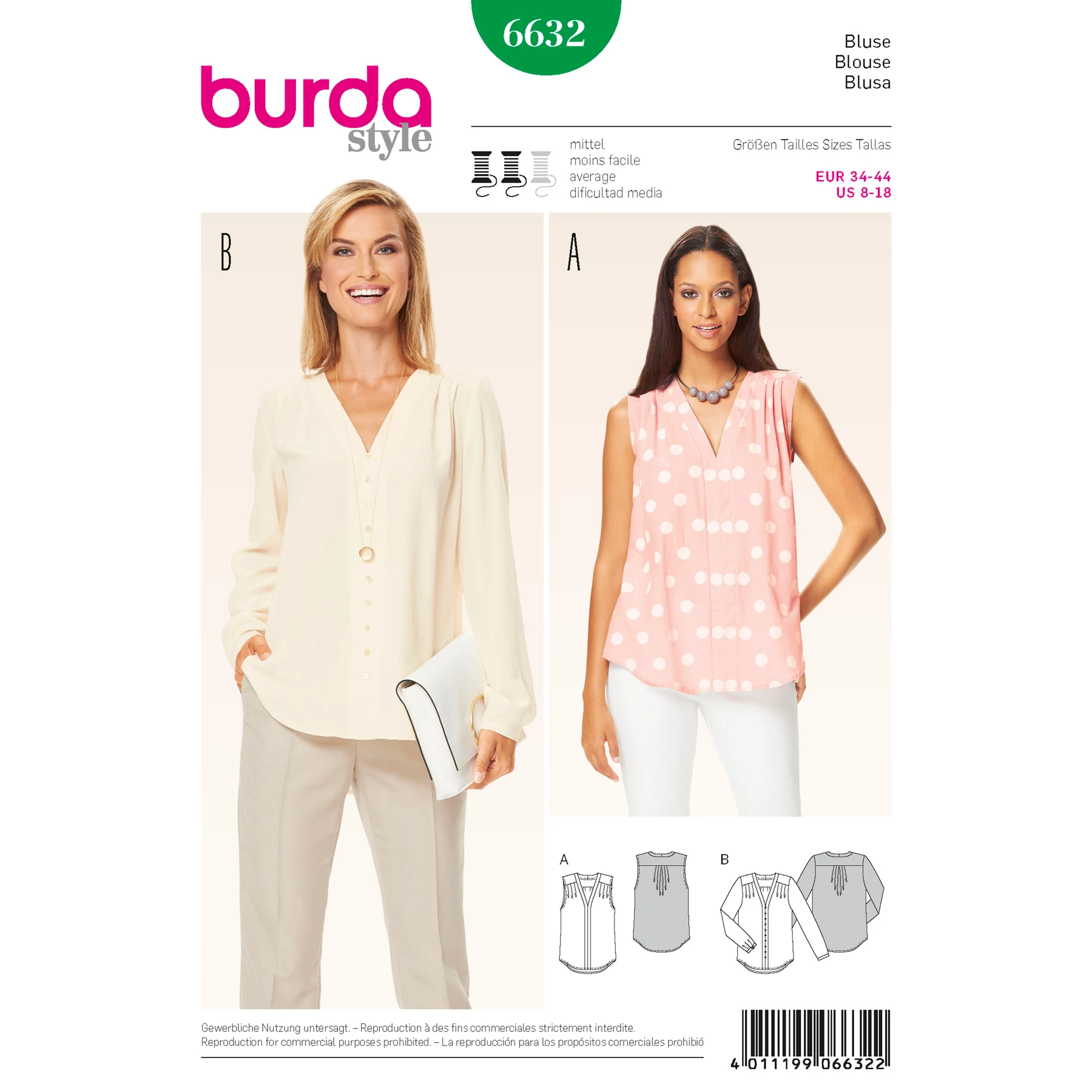Burda Style Sewing Pattern Misses' Blouse 17 Burda Style Sewing Pattern Misses' Blouse