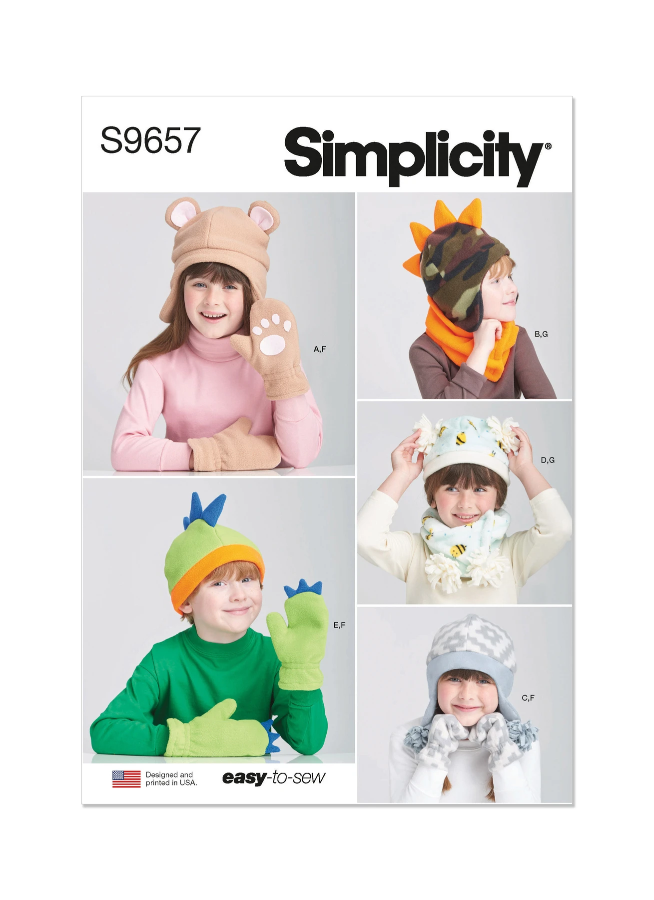 Simplicity Sewing Pattern Children's Hats and Mittens and Cowl Scarves 1 Simplicity Sewing Pattern Children's Hats and Mittens and Cowl Scarves