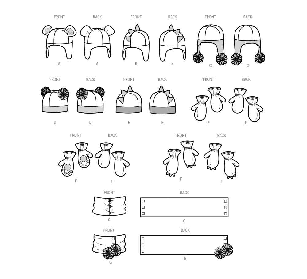 Simplicity Sewing Pattern Children's Hats and Mittens and Cowl Scarves 8 Simplicity Sewing Pattern Children's Hats and Mittens and Cowl Scarves
