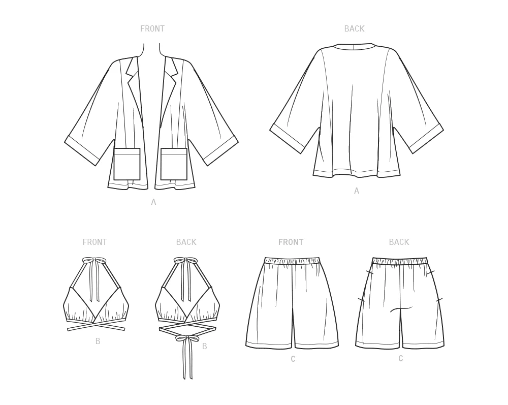 New Look Sewing Pattern Misses' Jacket, Wrap Halter Top and Shorts 12 New Look Sewing Pattern Misses' Jacket, Wrap Halter Top and Shorts