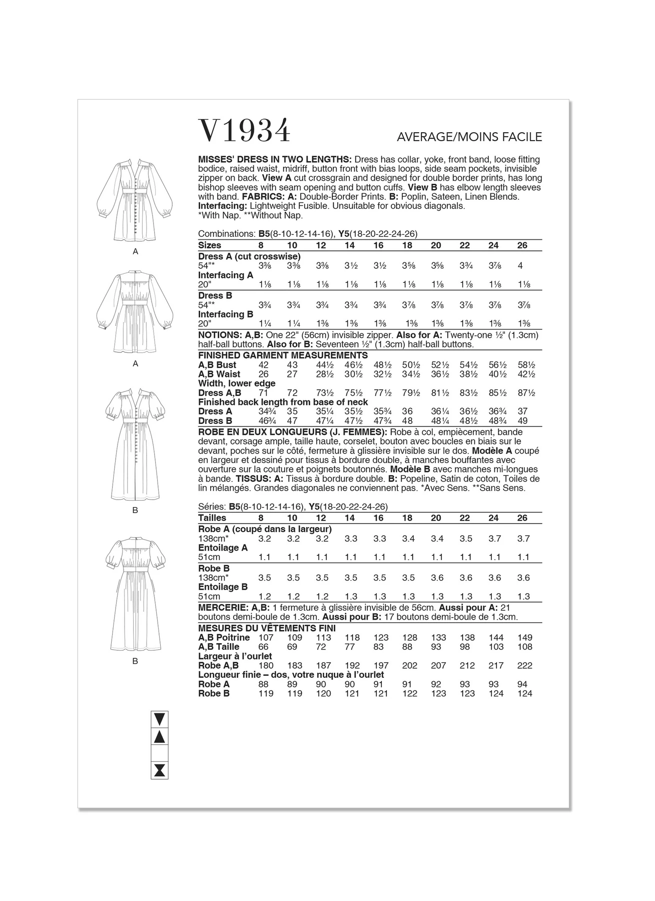 Vogue Patterns Misses' Dress in Two Lengths 7 Vogue Patterns Misses' Dress in Two Lengths