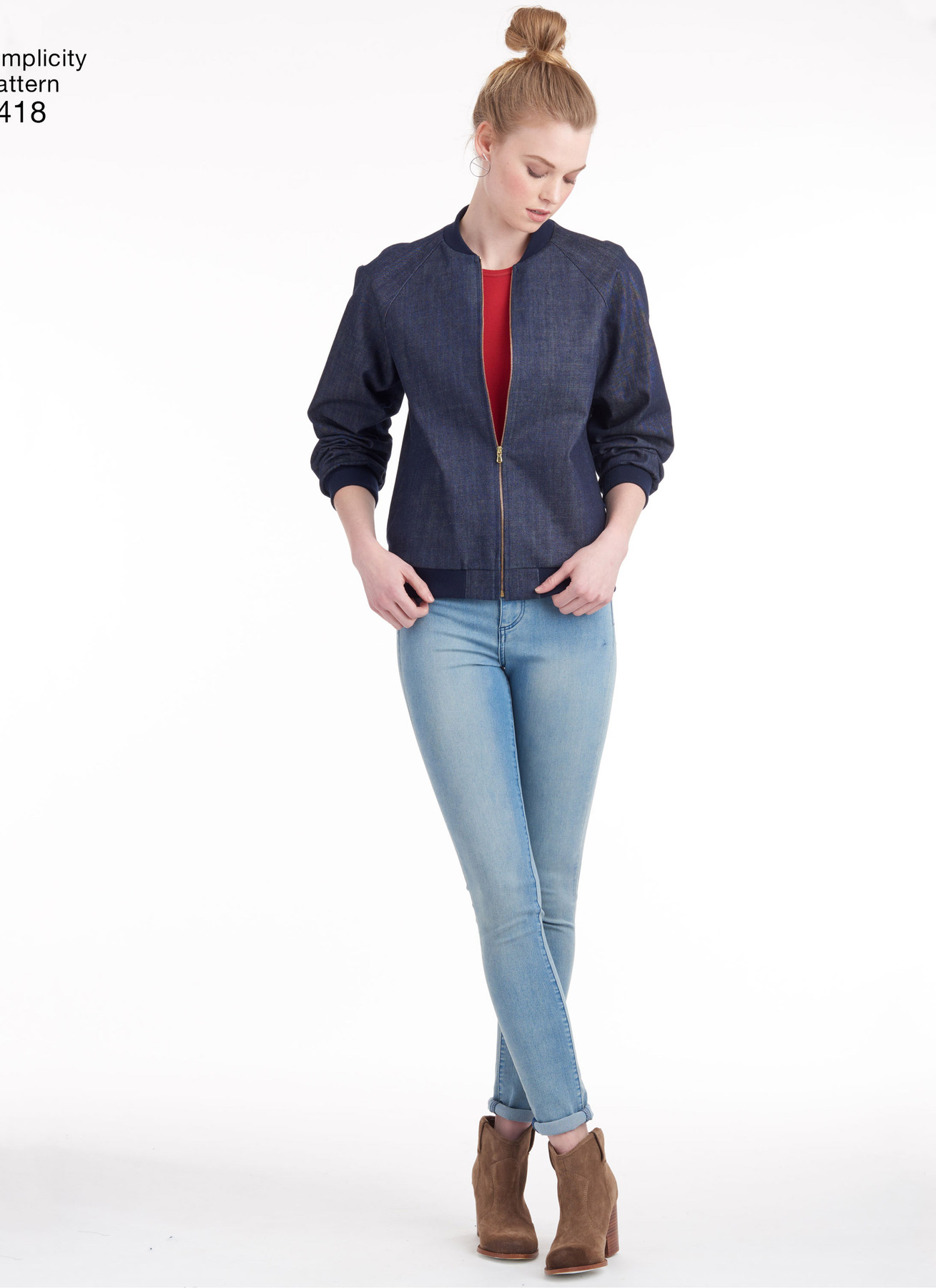 Simplicity Sewing Pattern Misses' Lined Bomber Jacket with Fabric and Trim Variations 4 Simplicity Sewing Pattern Misses' Lined Bomber Jacket with Fabric and Trim Variations