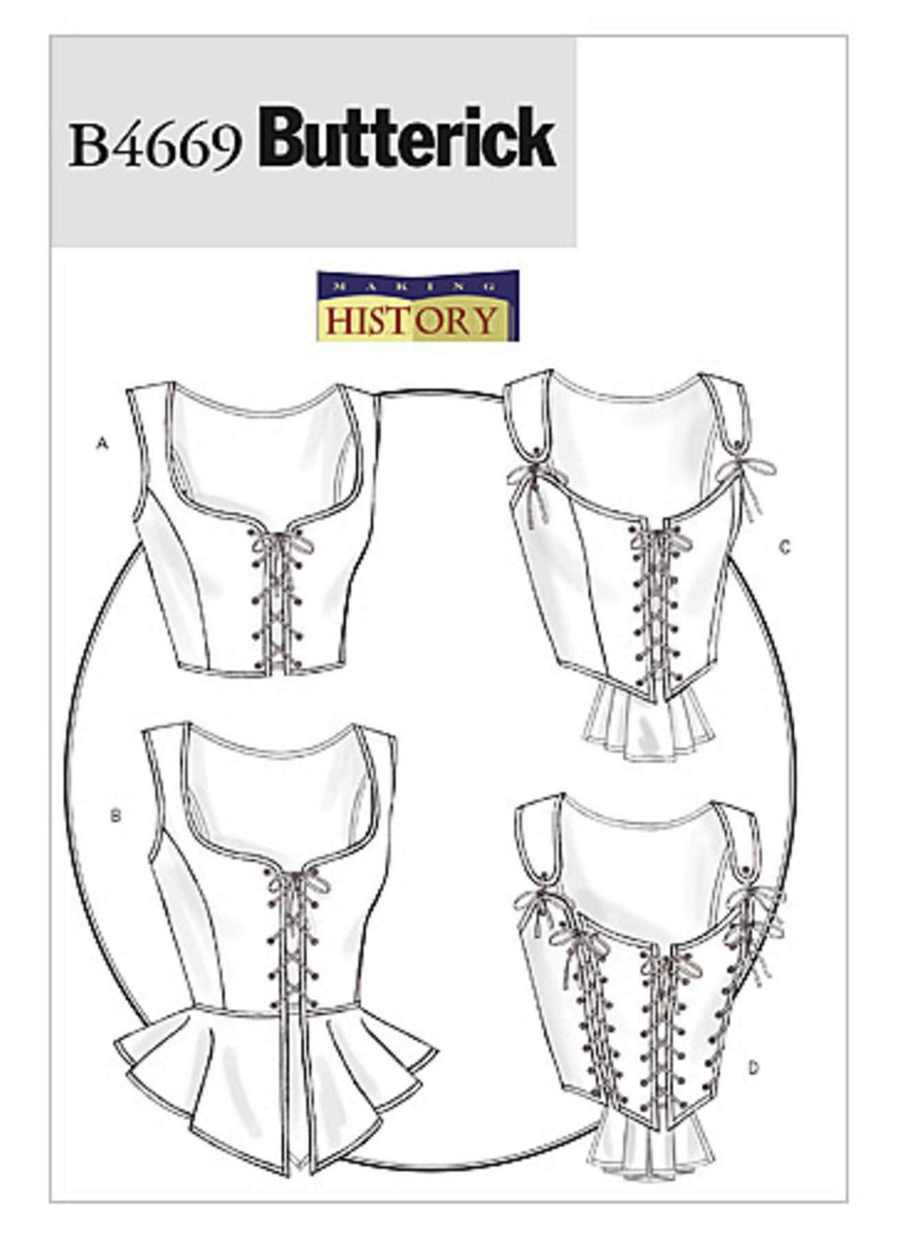 Butterick Sewing Pattern Laced Corsets with Peplum Variations 1 Butterick Sewing Pattern Laced Corsets with Peplum Variations