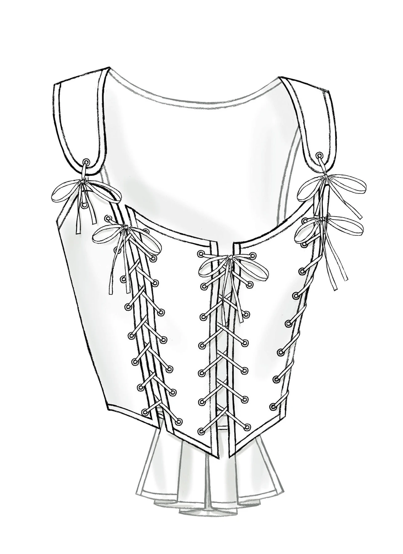 Butterick Sewing Pattern Laced Corsets with Peplum Variations 3 Butterick Sewing Pattern Laced Corsets with Peplum Variations