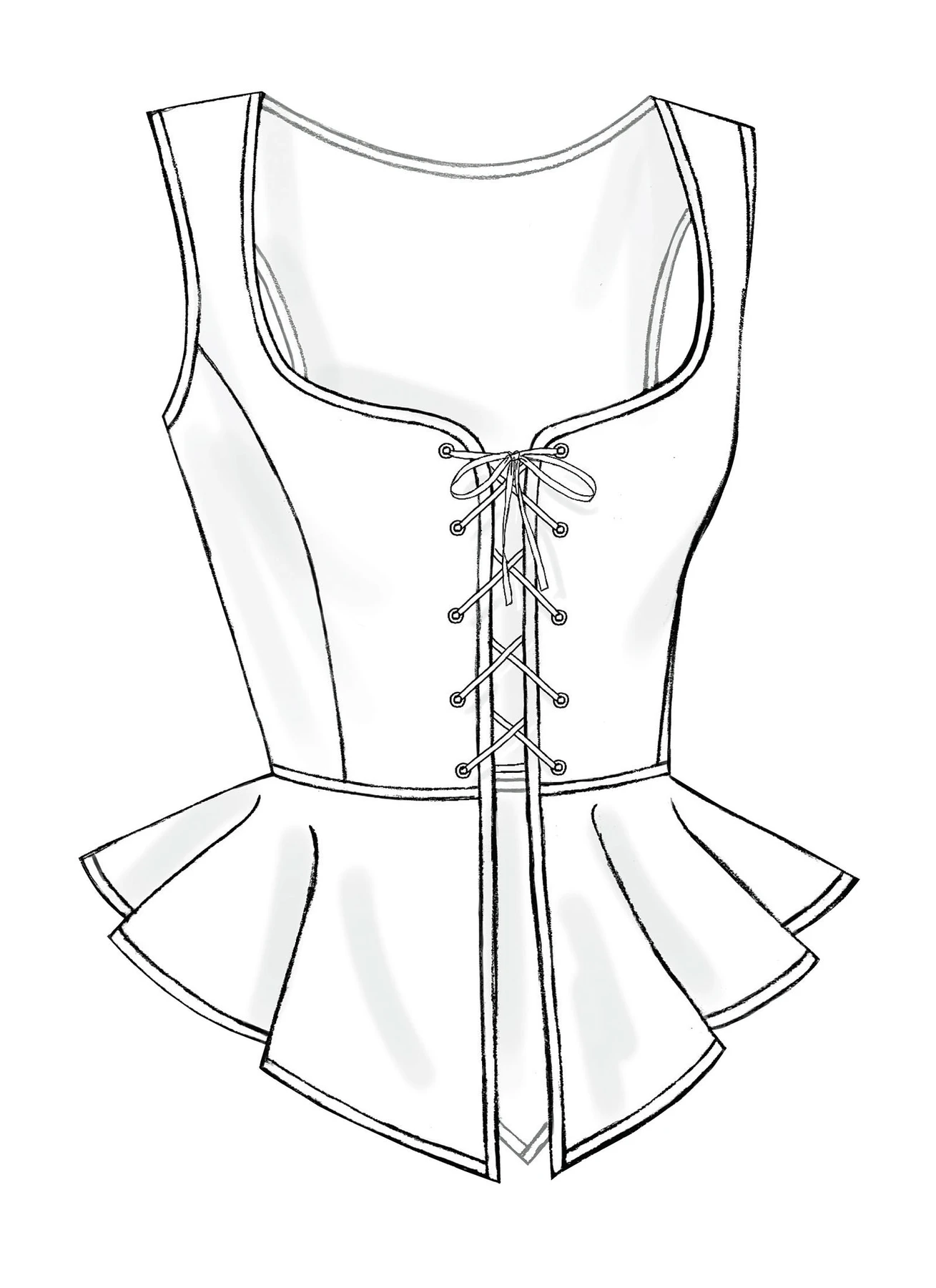 Butterick Sewing Pattern Laced Corsets with Peplum Variations 4 Butterick Sewing Pattern Laced Corsets with Peplum Variations