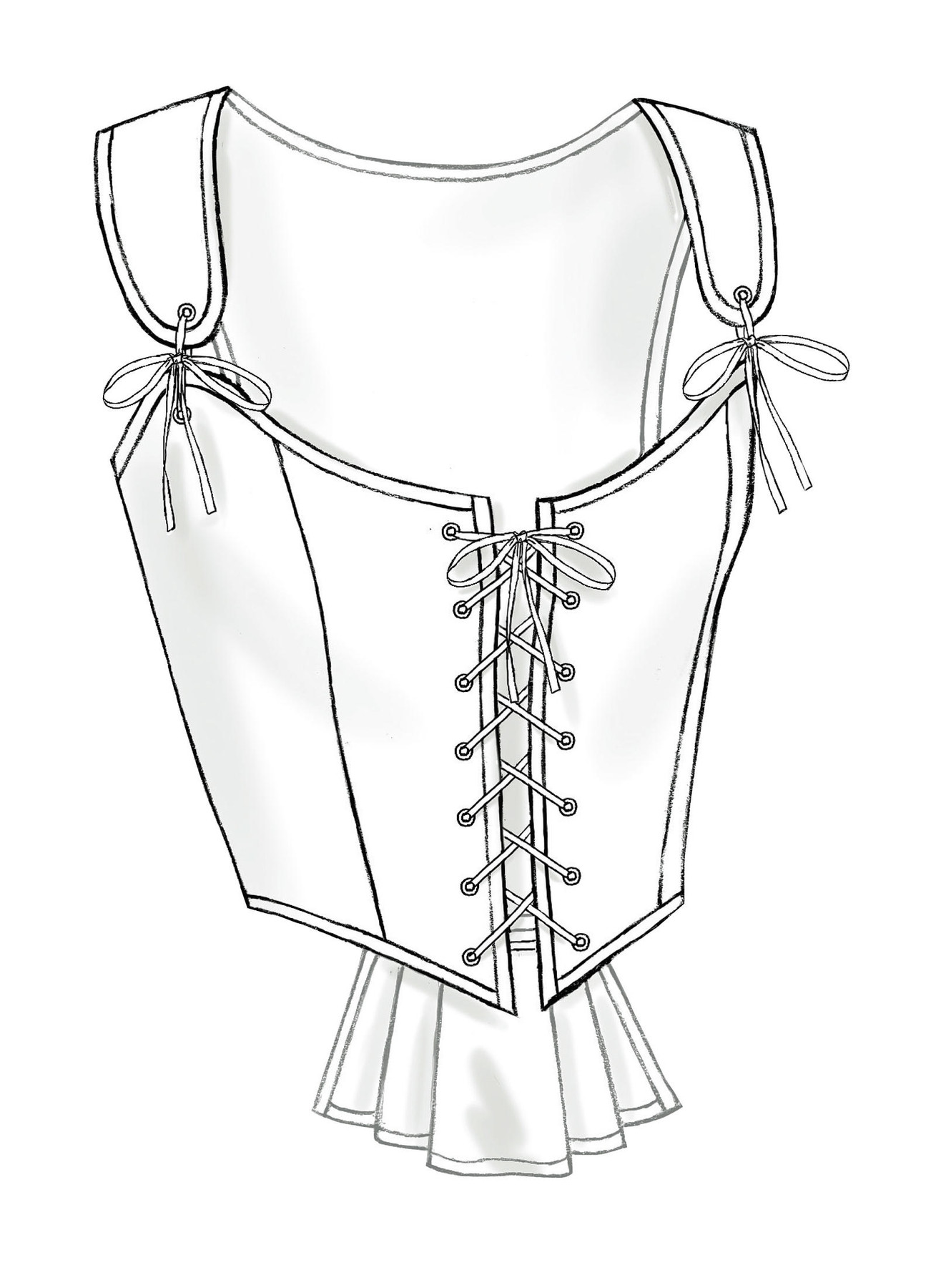 Butterick Sewing Pattern Laced Corsets with Peplum Variations 5 Butterick Sewing Pattern Laced Corsets with Peplum Variations
