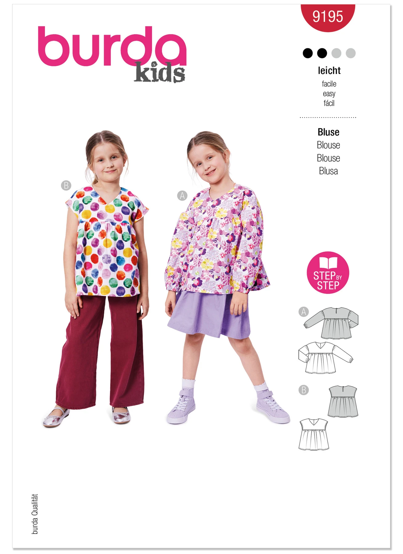 Burda Style Pattern 9195 Children's Blouse 1 Burda Style Pattern 9195 Children's Blouse