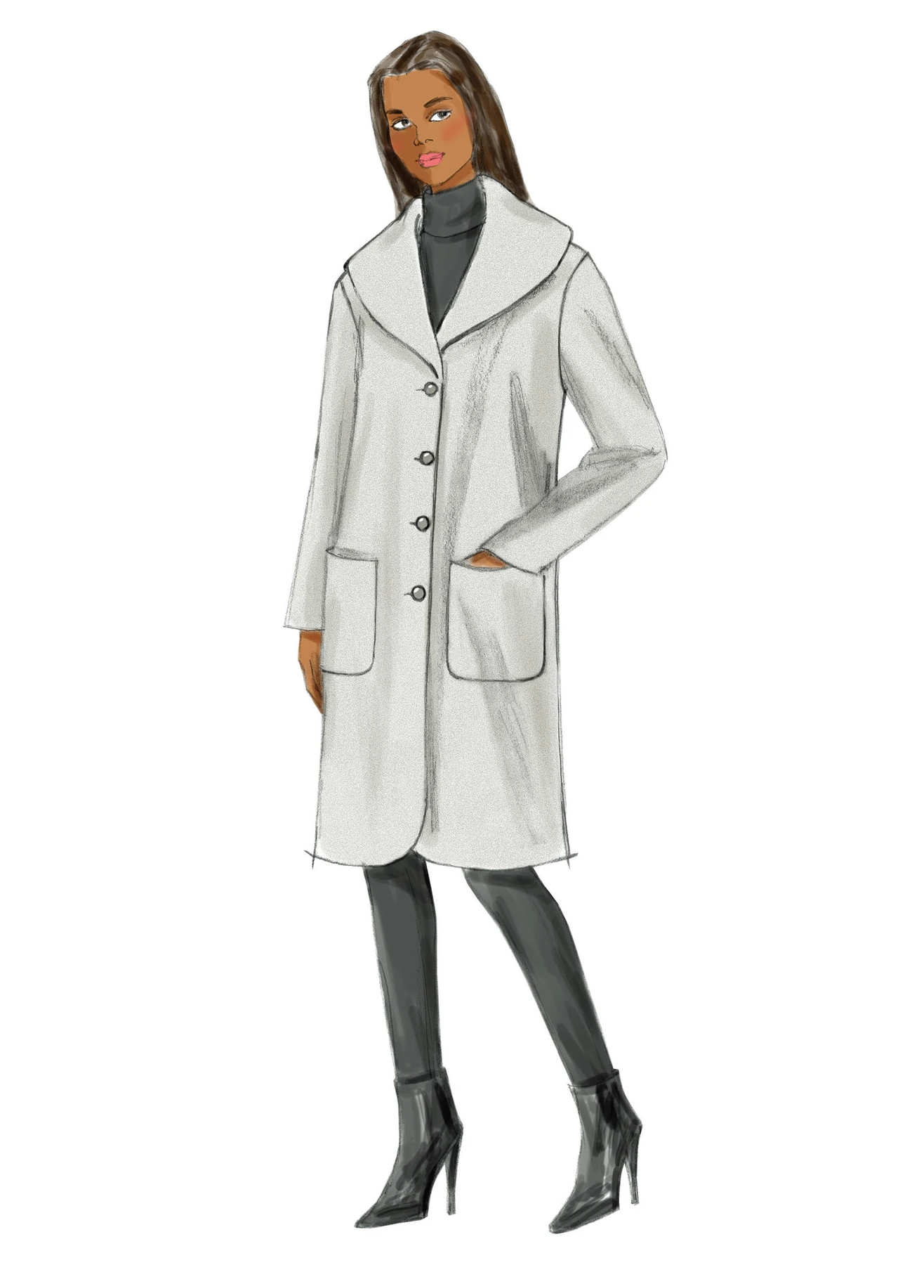 Butterick Sewing Pattern Misses' Stand-Up or Shawl Collar Coats 4 Butterick Sewing Pattern Misses' Stand-Up or Shawl Collar Coats