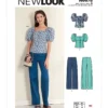New Look Sewing Pattern Misses' Button Front Top with Square Neck & Straight Leg Pants 12 New Look Sewing Pattern Misses' Button Front Top with Square Neck & Straight Leg Pants