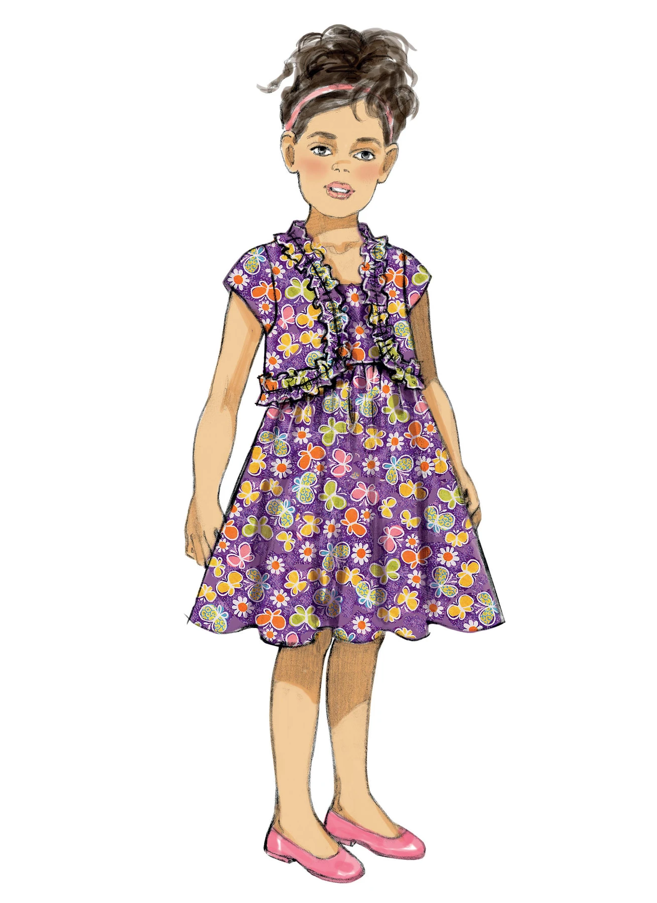 Butterick Sewing Pattern Children's/Girls' Ruffled Shrug and Raised-Waist Dresses (PDF) 4 Butterick Sewing Pattern Children's/Girls' Ruffled Shrug and Raised-Waist Dresses (PDF)