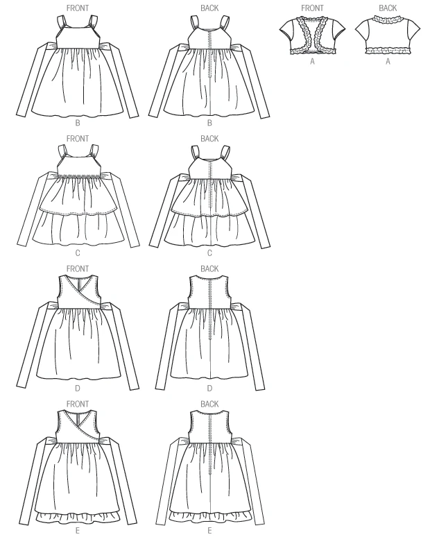 Butterick Sewing Pattern Children's/Girls' Ruffled Shrug and Raised-Waist Dresses (PDF) 6 Butterick Sewing Pattern Children's/Girls' Ruffled Shrug and Raised-Waist Dresses (PDF)