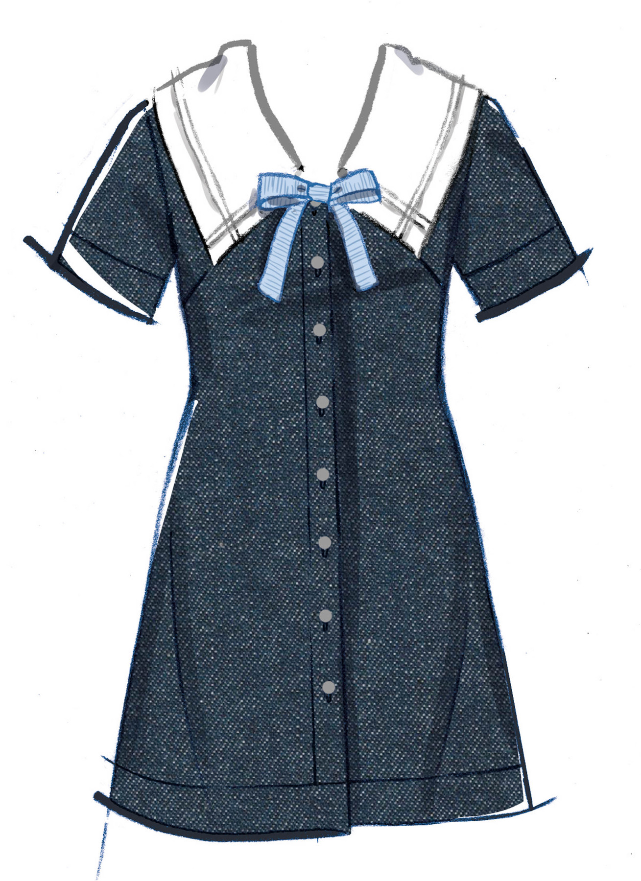 McCall's Sewing Pattern Misses' Dress with Sleeve Variations 3 McCall's Sewing Pattern Misses' Dress with Sleeve Variations