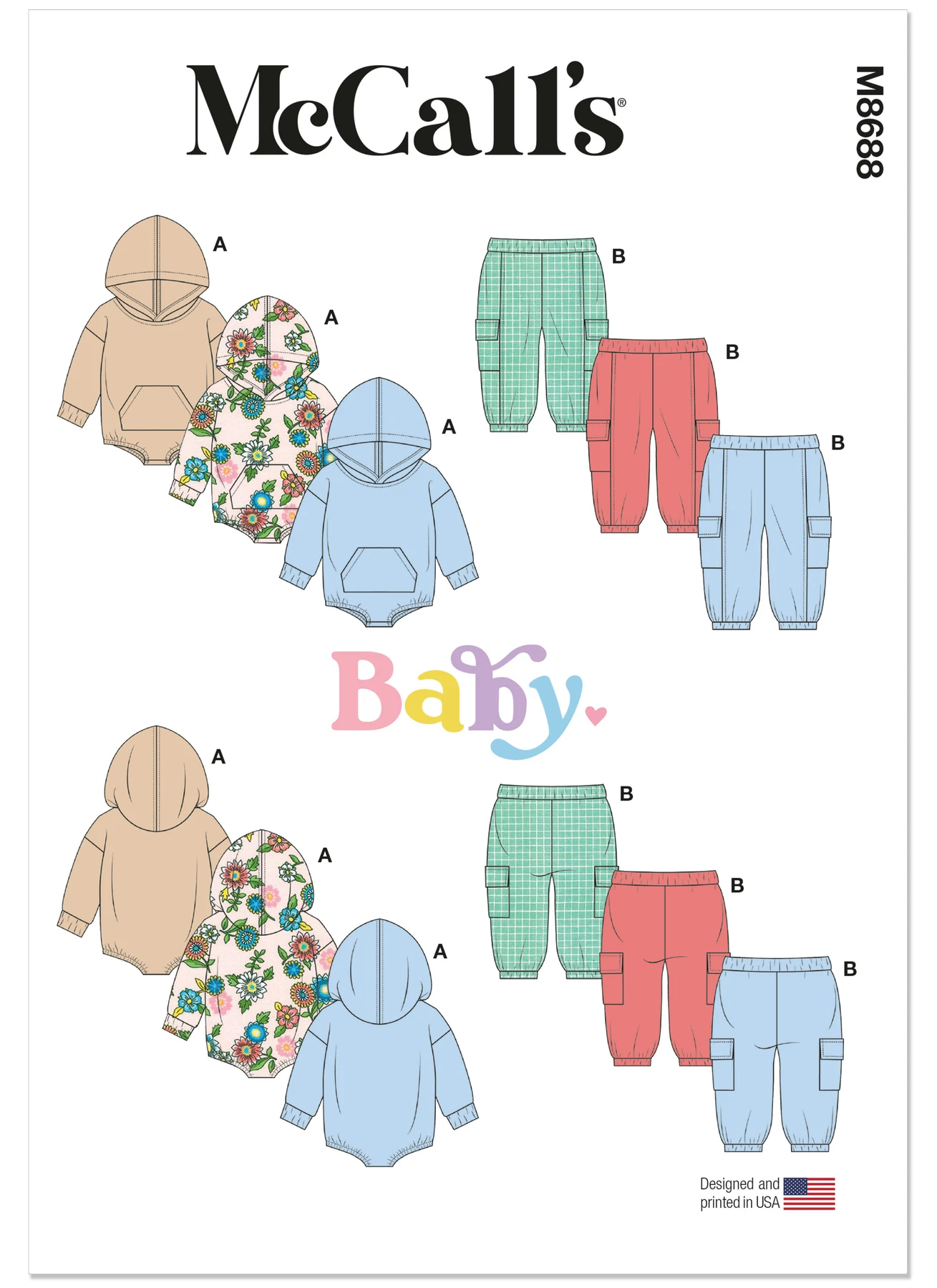 McCall's Sewing Pattern Babies' Hooded Romper and Pants (PDF) 1 McCall's Sewing Pattern Babies' Hooded Romper and Pants (PDF)