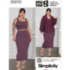 Simplicity Sewing Pattern Misses' Knit Cardigan, Tank Top and Skirt by Mimi G Style