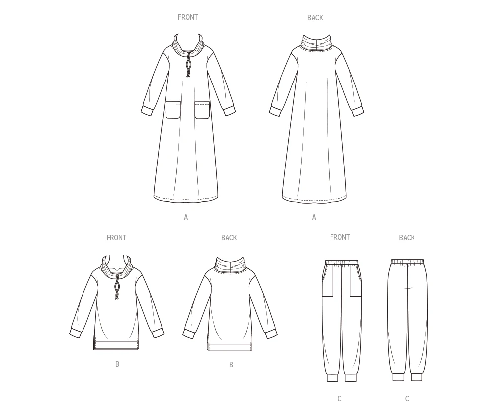 Butterick Sewing Pattern Misses' and Women's Lounge Dress, Top and Pants 8 Butterick Sewing Pattern Misses' and Women's Lounge Dress, Top and Pants