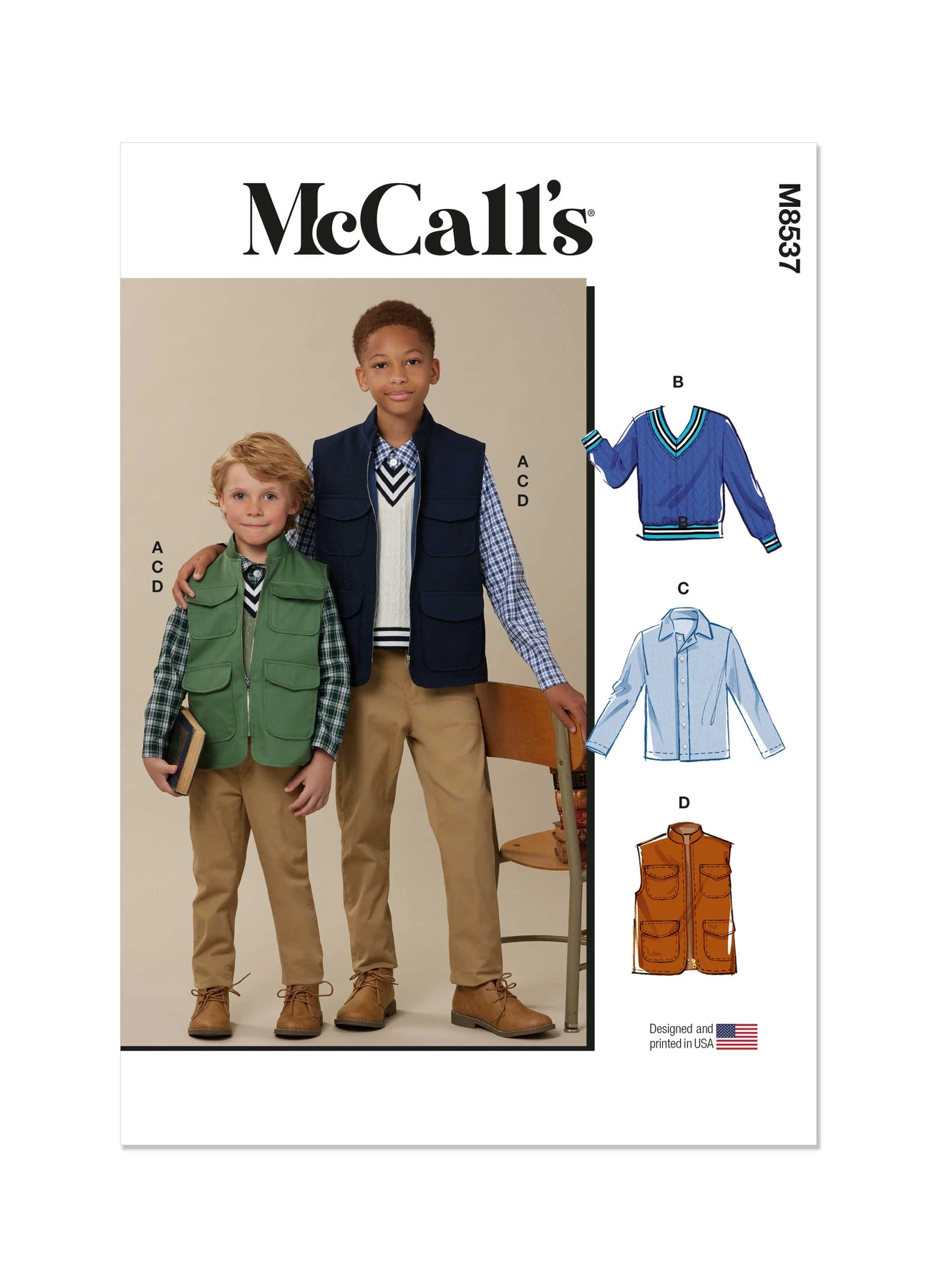 McCall's Sewing Pattern Childrens and Boys Vests, Top and Shirt (PDF) 1 McCall's Sewing Pattern Childrens and Boys Vests, Top and Shirt (PDF)
