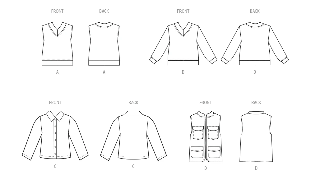 McCall's Sewing Pattern Childrens and Boys Vests, Top and Shirt (PDF) 12 McCall's Sewing Pattern Childrens and Boys Vests, Top and Shirt (PDF)