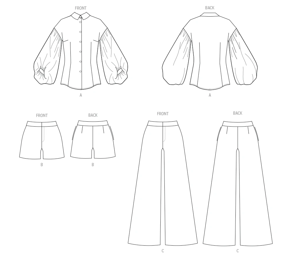 Butterick Sewing Pattern Misses' and Miss Petite Top, Shorts and Pants (PDF) 8 Butterick Sewing Pattern Misses' and Miss Petite Top, Shorts and Pants (PDF)