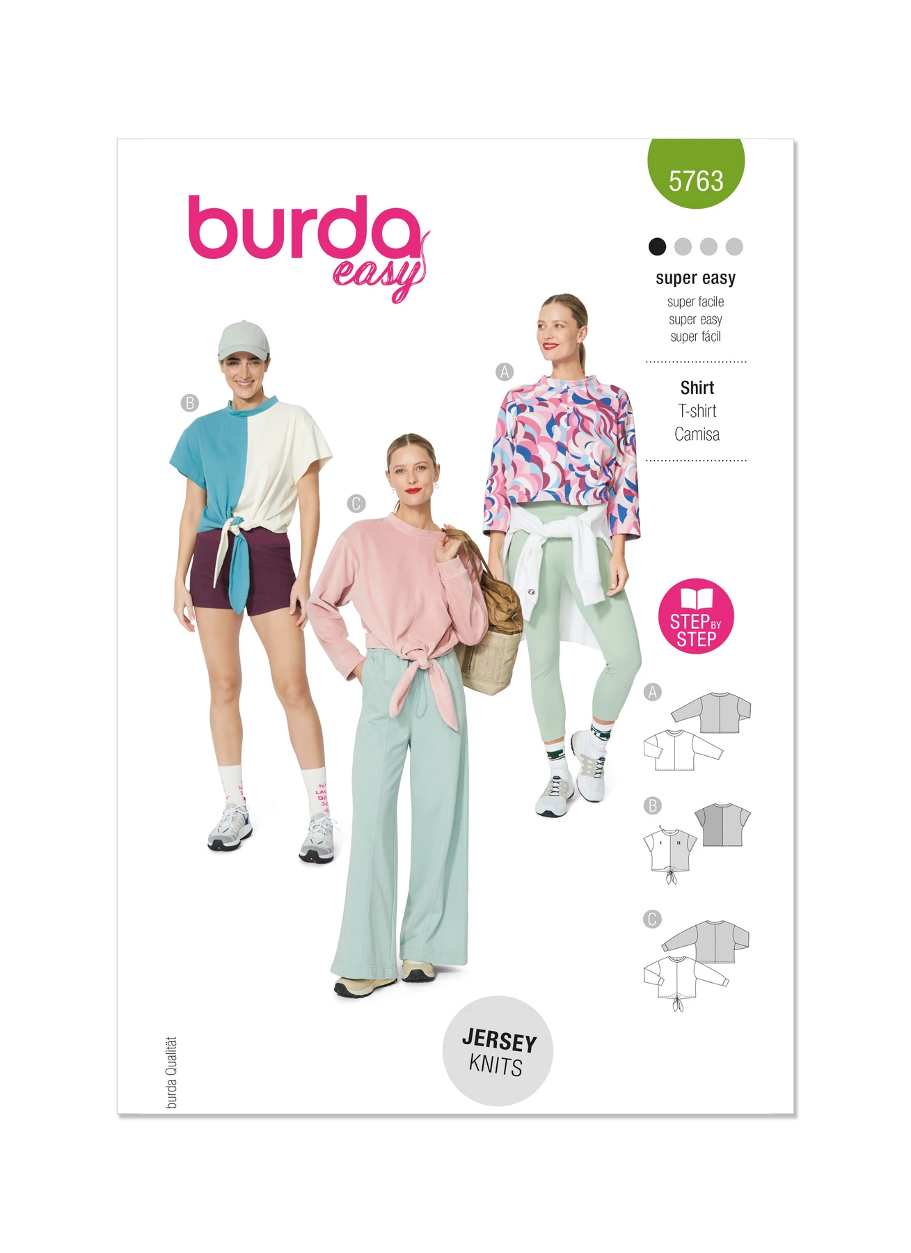 Burda Style Sewing Pattern 5763 Misses' T-Shirts 1 Burda Style Sewing Pattern 5763 Misses' T-Shirts