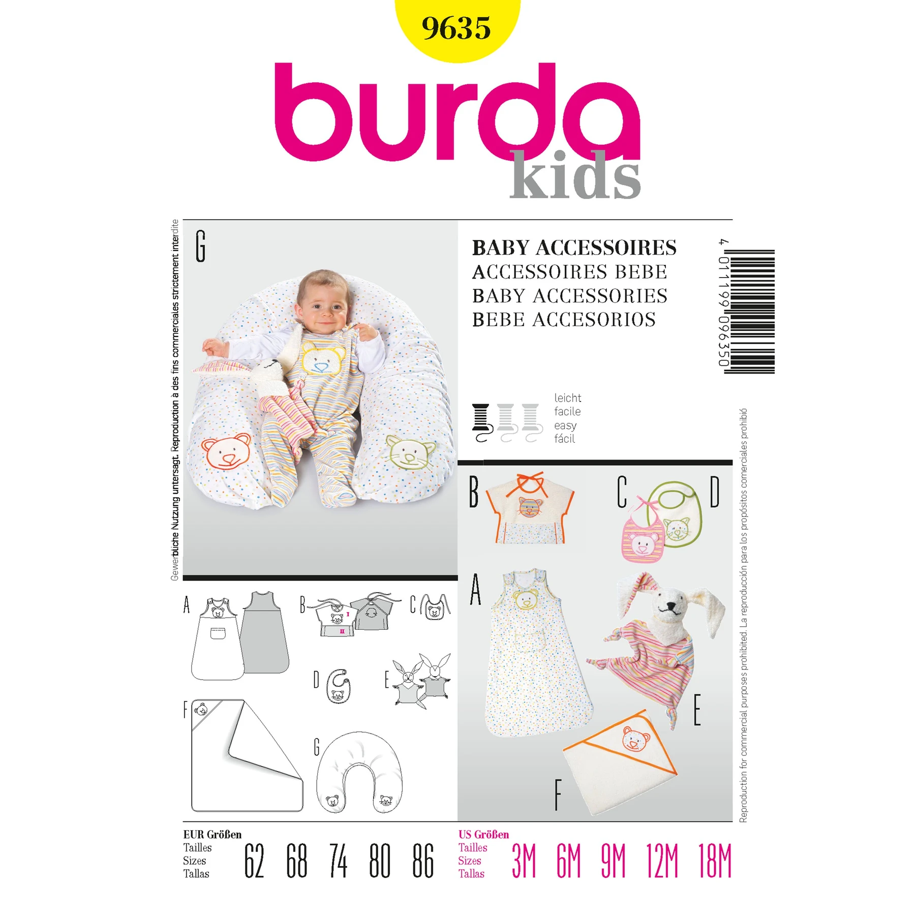 Burda Style Sewing Pattern Baby Accessories 12 Burda Style Sewing Pattern Baby Accessories