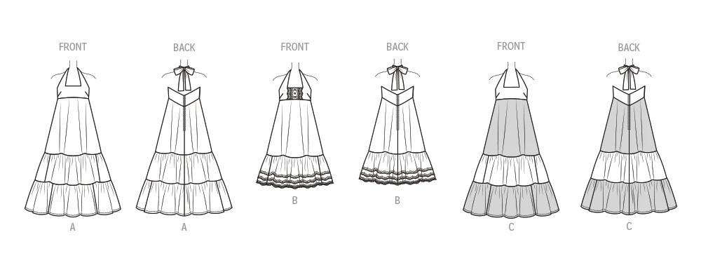 McCall's Sewing Pattern Misses' Halter Dress in Two Lengths by Laura Ashley 8 McCall's Sewing Pattern Misses' Halter Dress in Two Lengths by Laura Ashley
