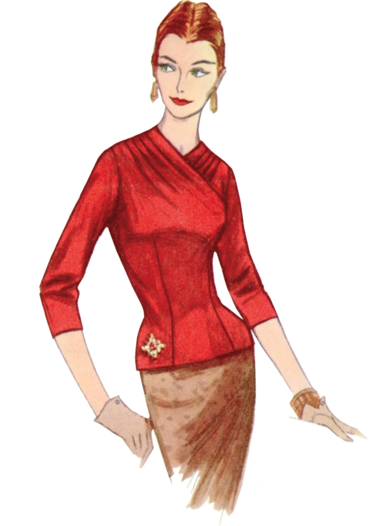 Simplicity Sewing Pattern 1950s Misses' Vintage Blouses and Cummerbund 2 Simplicity Sewing Pattern 1950s Misses' Vintage Blouses and Cummerbund