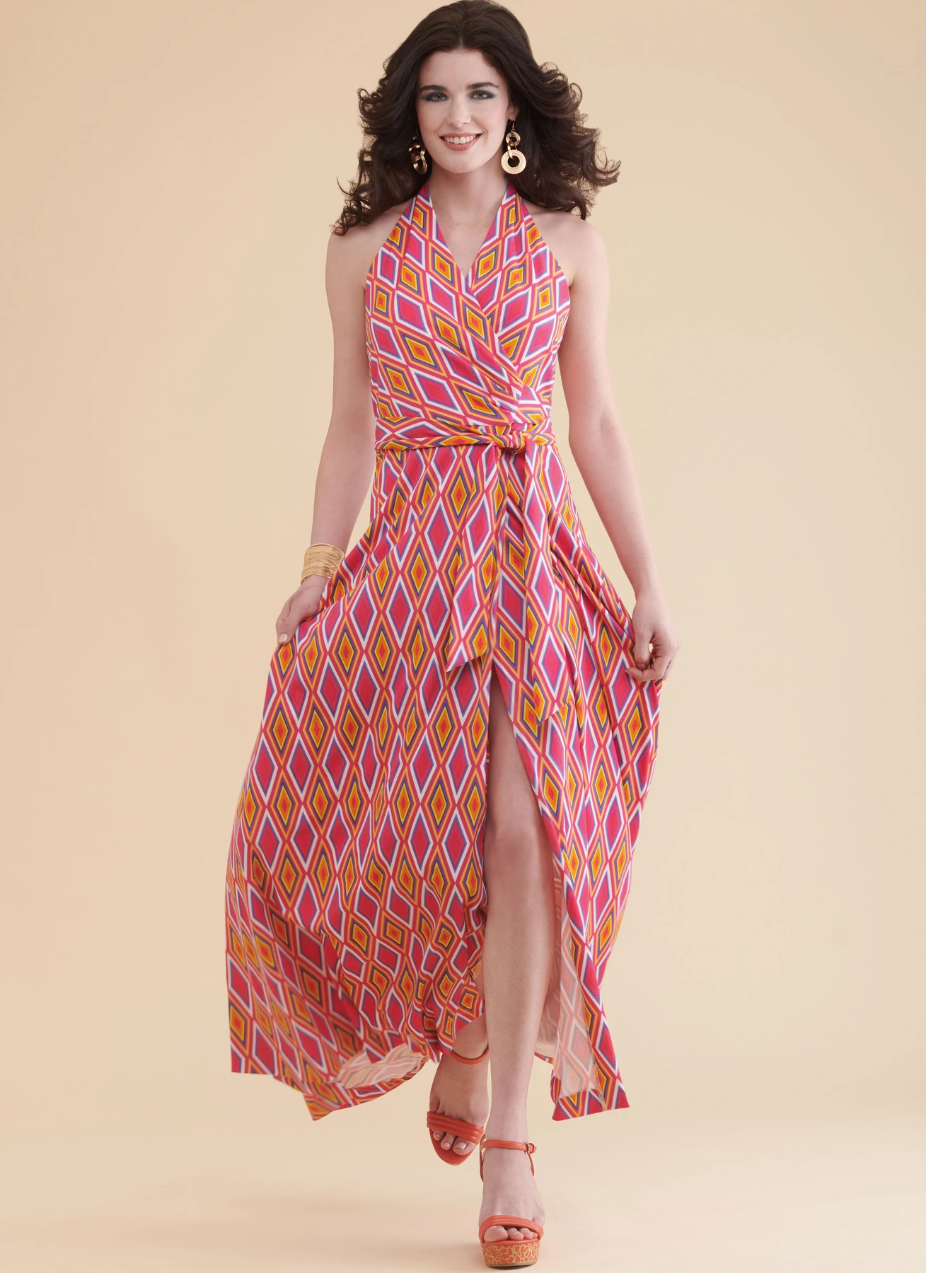 Simplicity Sewing Pattern 1970s Misses' Knit Front-Wrap Halter-Dress in Two Lengths (PDF) 2 Simplicity Sewing Pattern 1970s Misses' Knit Front-Wrap Halter-Dress in Two Lengths (PDF)