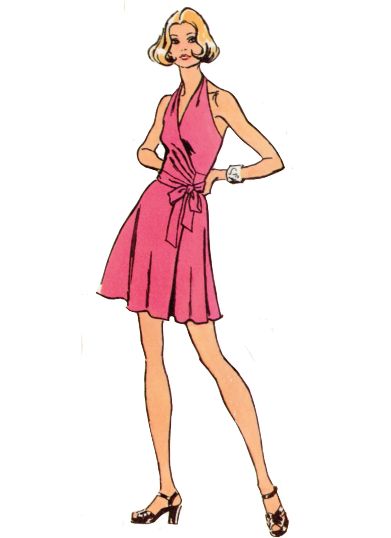 Simplicity Sewing Pattern 1970s Misses' Knit Front-Wrap Halter-Dress in Two Lengths (PDF) 3 Simplicity Sewing Pattern 1970s Misses' Knit Front-Wrap Halter-Dress in Two Lengths (PDF)