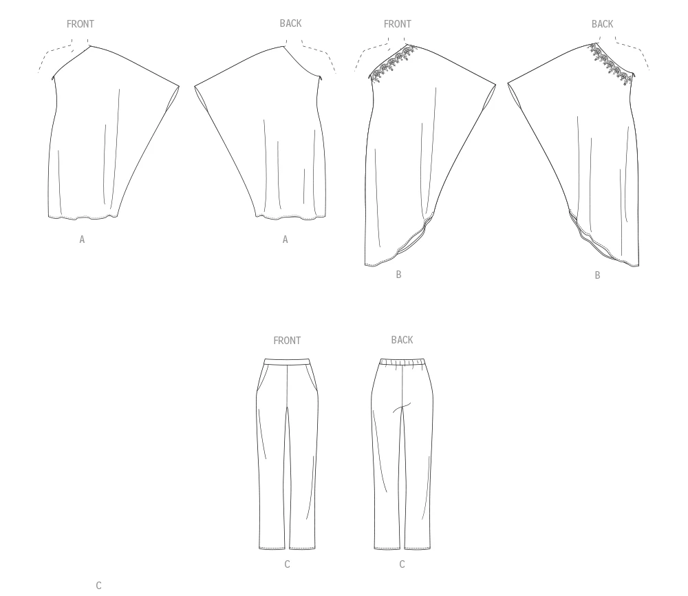Vogue Patterns Misses' One Shoulder Dress and Pants 7 Vogue Patterns Misses' One Shoulder Dress and Pants