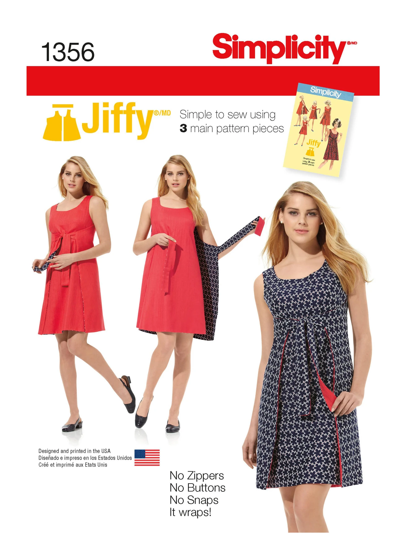 Simplicity Sewing Pattern 1970s Misses' Vintage Jiffy Reversible Wrap Dress 1 Simplicity Sewing Pattern 1970s Misses' Vintage Jiffy Reversible Wrap Dress