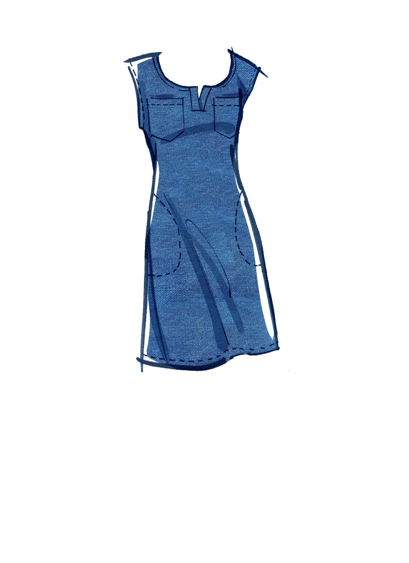 McCall's Sewing Pattern Misses' Pullover Dresses With Sleeve Ties, Pocket Variations & Belt (PDF) 3 McCall's Sewing Pattern Misses' Pullover Dresses With Sleeve Ties, Pocket Variations & Belt (PDF)