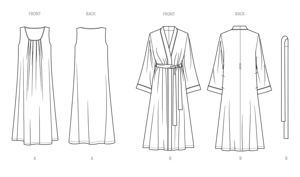 Butterick Sewing Pattern Misses' Nightgown and Robe with Tie Belt (PDF) 7 Butterick Sewing Pattern Misses' Nightgown and Robe with Tie Belt (PDF)