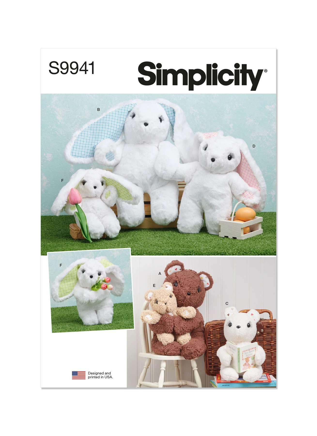 Simplicity Sewing Pattern Plush Bears and Bunnies in Three Sizes 1 Simplicity Sewing Pattern Plush Bears and Bunnies in Three Sizes