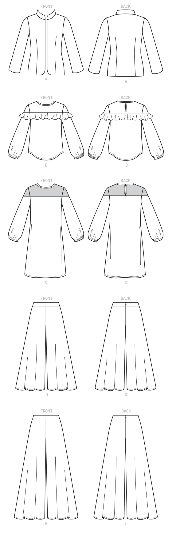 Butterick Sewing Pattern Misses' Jacket, Top, Dress and Pants (PDF) 17 Butterick Sewing Pattern Misses' Jacket, Top, Dress and Pants (PDF)