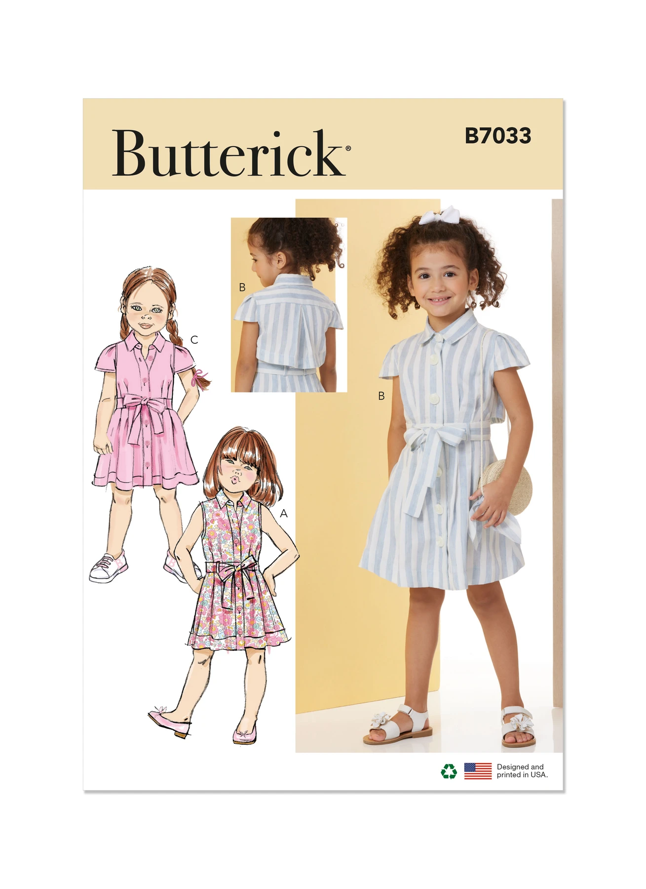 Butterick Sewing Pattern Children's Dress with Sleeve Variations and Tie Belt (PDF) 1 Butterick Sewing Pattern Children's Dress with Sleeve Variations and Tie Belt (PDF)