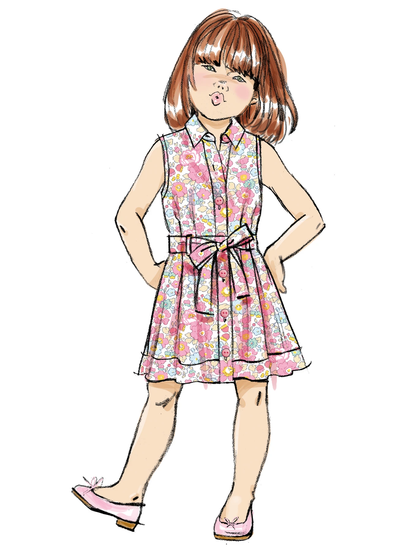 Butterick Sewing Pattern Children's Dress with Sleeve Variations and Tie Belt (PDF) 3 Butterick Sewing Pattern Children's Dress with Sleeve Variations and Tie Belt (PDF)
