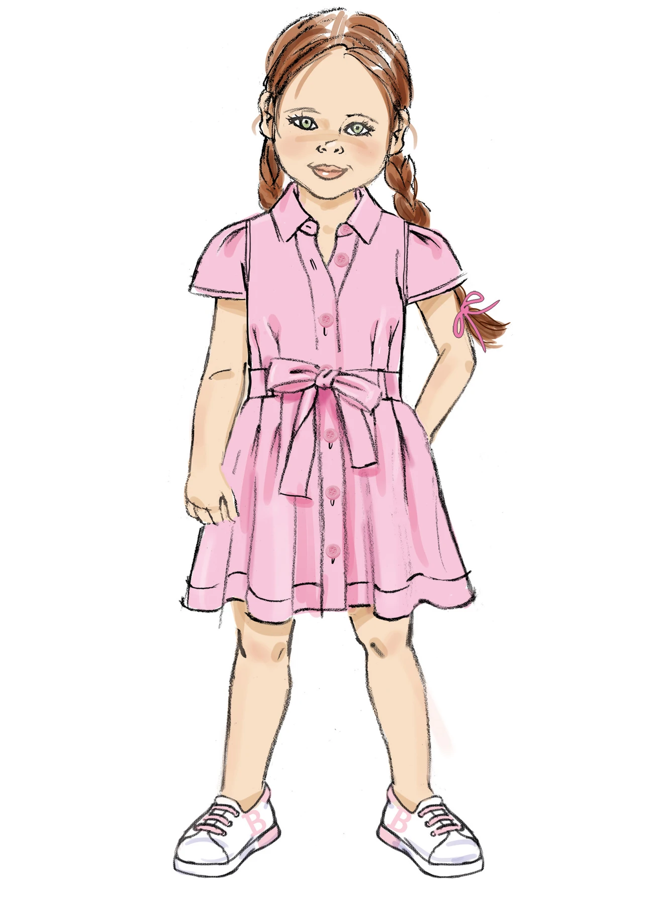 Butterick Sewing Pattern Children's Dress with Sleeve Variations and Tie Belt (PDF) 4 Butterick Sewing Pattern Children's Dress with Sleeve Variations and Tie Belt (PDF)