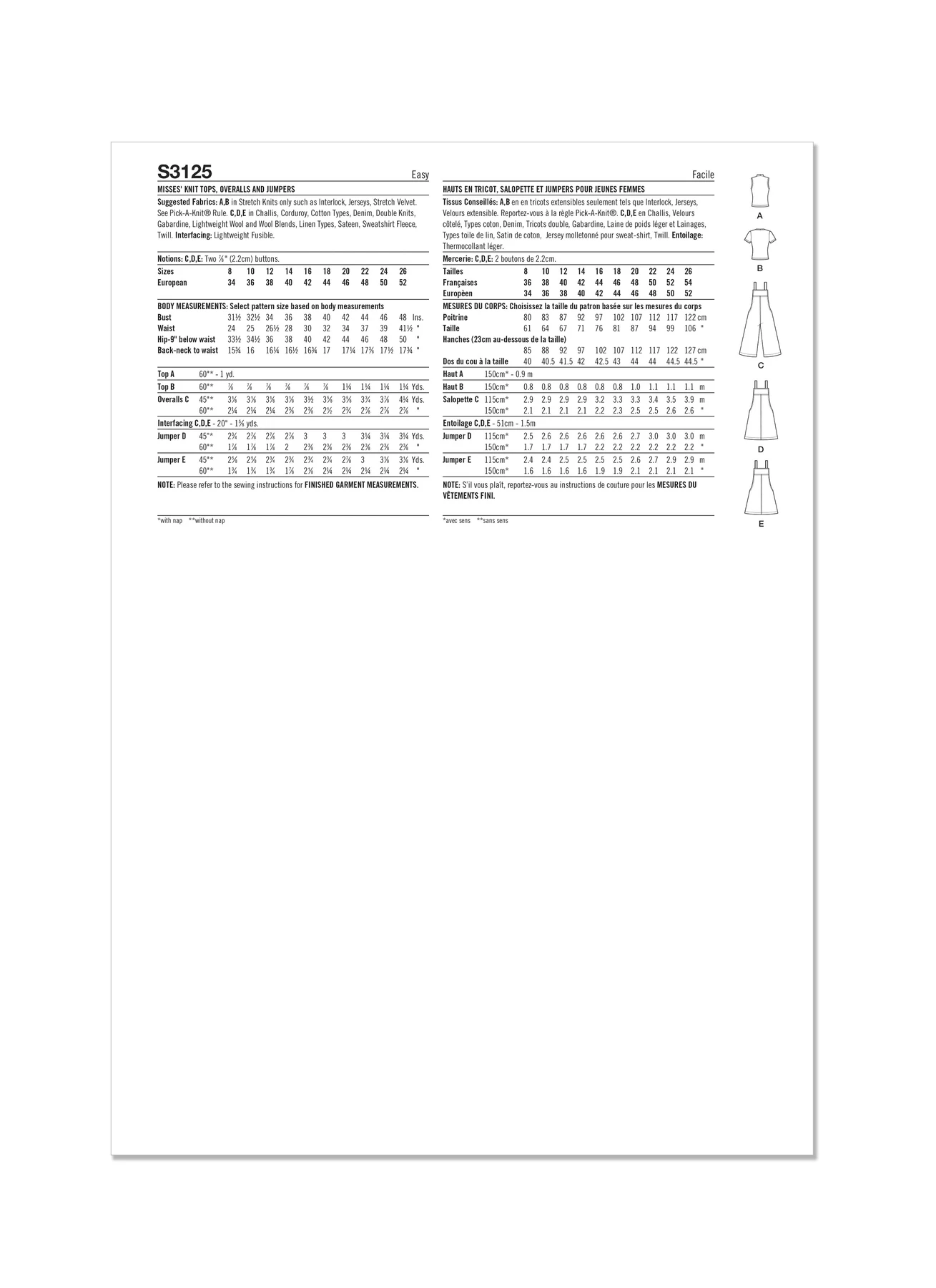 Simplicity Sewing Pattern Misses' Knit Tops, Overalls and Jumper by Elaine Heigl Designs (PDF) 10 Simplicity Sewing Pattern Misses' Knit Tops, Overalls and Jumper by Elaine Heigl Designs (PDF)