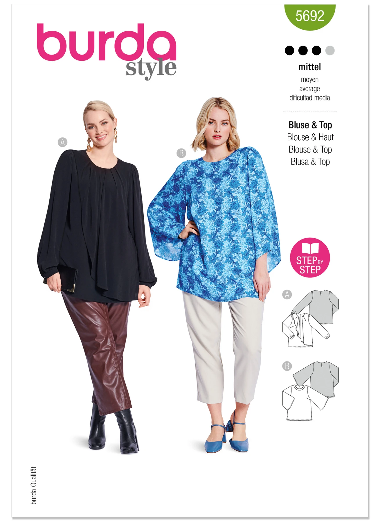 Burda Style Pattern 5692 Misses' Blouse and Shirt