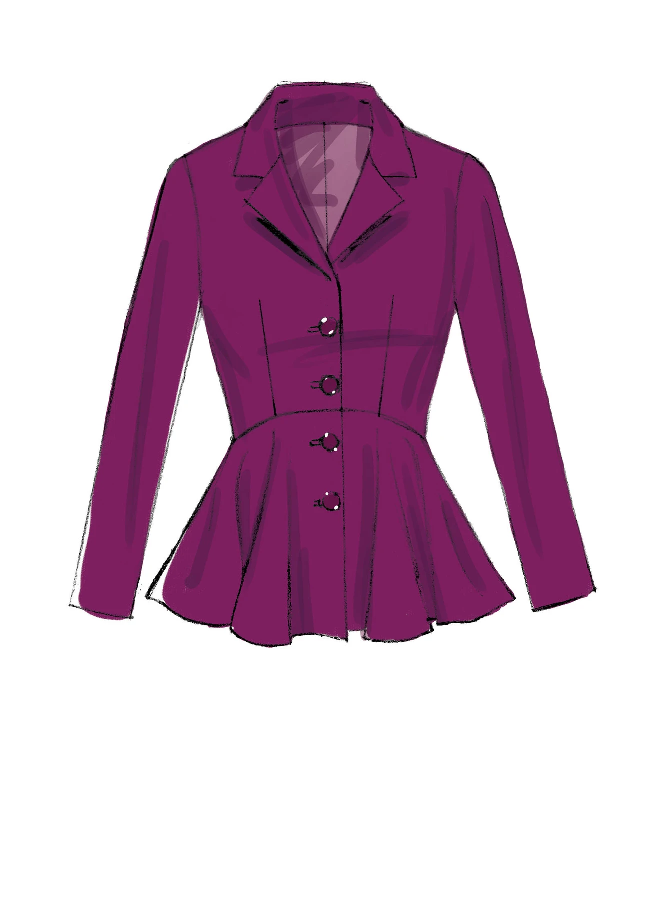 McCall's Sewing Pattern Misses' Notch-Collar, Peplum Jackets (PDF) 4 McCall's Sewing Pattern Misses' Notch-Collar, Peplum Jackets (PDF)