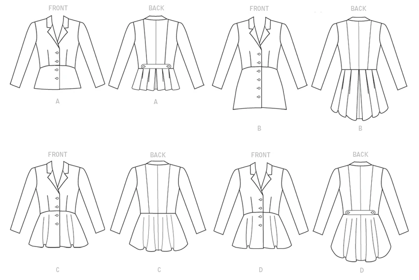McCall's Sewing Pattern Misses' Notch-Collar, Peplum Jackets (PDF) 8 McCall's Sewing Pattern Misses' Notch-Collar, Peplum Jackets (PDF)
