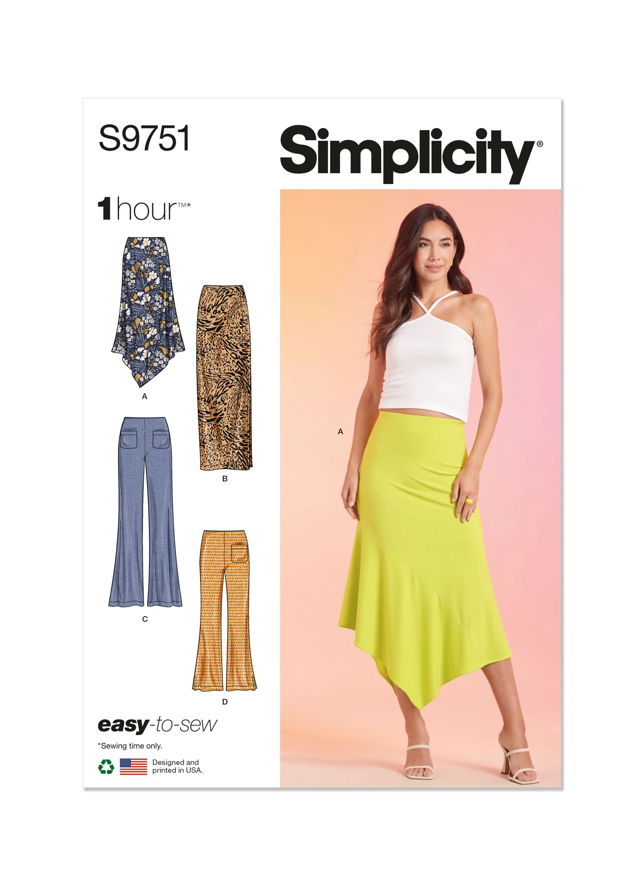 Simplicity Sewing Pattern Misses' Knit Skirts and Pants in Two Lengths 1 Simplicity Sewing Pattern Misses' Knit Skirts and Pants in Two Lengths