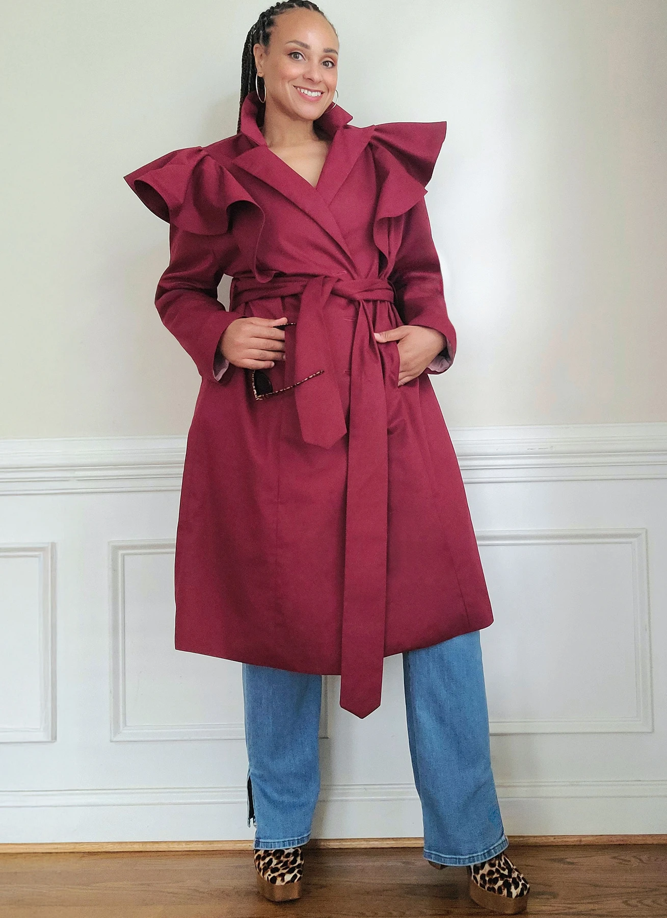 Know Me Sewing Pattern Misses' Single Breasted Trench Coat with Shoulder Flounce and Belt by Keechii B Style (PDF) 5 Know Me Sewing Pattern Misses' Single Breasted Trench Coat with Shoulder Flounce and Belt by Keechii B Style (PDF)