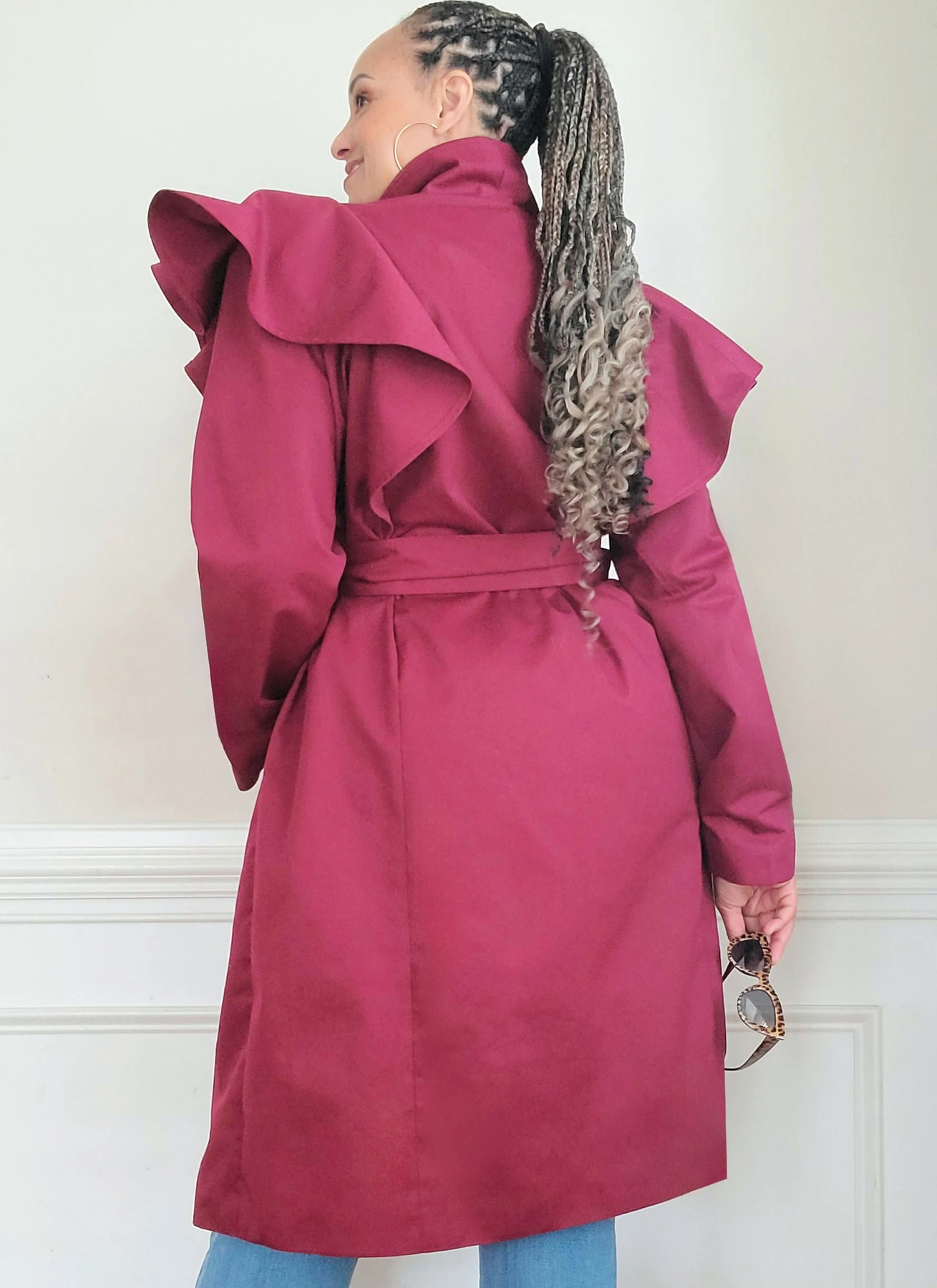 Know Me Sewing Pattern Misses' Single Breasted Trench Coat with Shoulder Flounce and Belt by Keechii B Style (PDF) 7 Know Me Sewing Pattern Misses' Single Breasted Trench Coat with Shoulder Flounce and Belt by Keechii B Style (PDF)