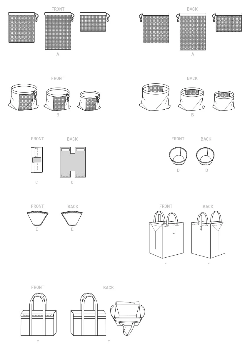 McCall's Sewing Pattern Fruit and Vegetable Bags, Mop Pad, Coffee Filters, Bin and Bag 7 McCall's Sewing Pattern Fruit and Vegetable Bags, Mop Pad, Coffee Filters, Bin and Bag