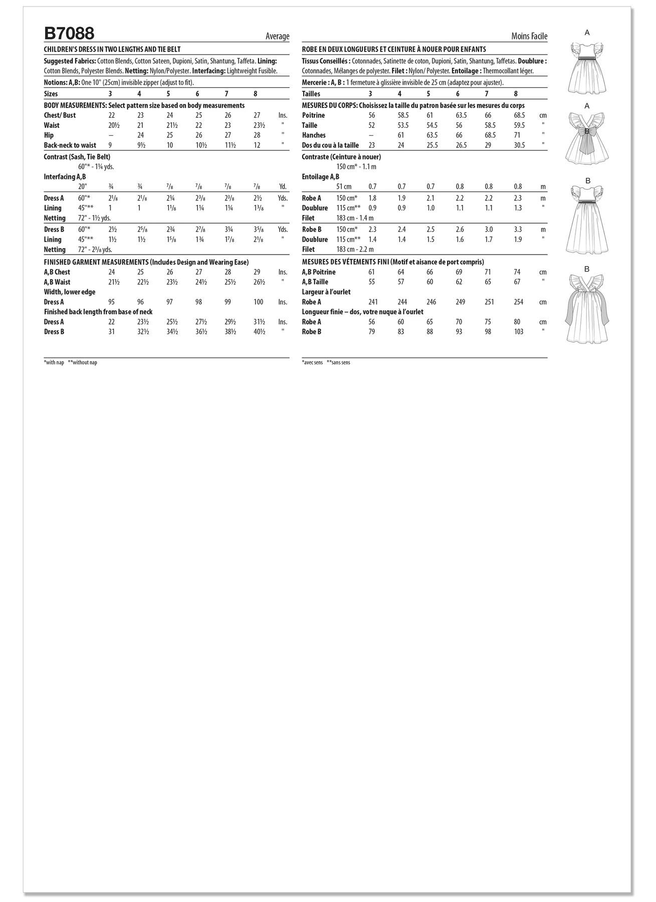 Butterick Sewing Pattern Children's Dress in Two Lengths and Tie Belt 5 Butterick Sewing Pattern Children's Dress in Two Lengths and Tie Belt